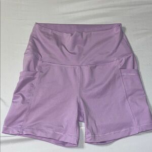 Yogalicious Purple Bike Shorts High-Waisted Performance